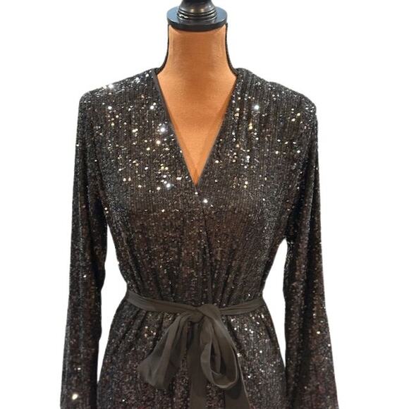 Show Me Your Mumu “Encore” Kimono in Midnight Black Sequins – NWT Small - Picture 3 of 10